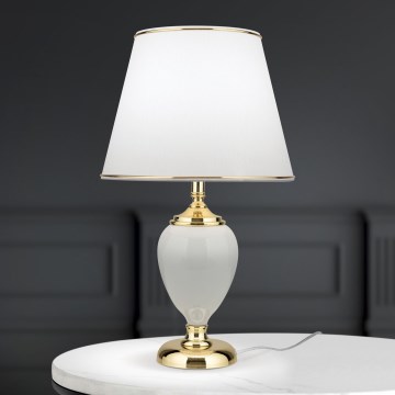Tischleuchte OVUM 1xE27/40W/230V 48 cm Keramik weiß/golden