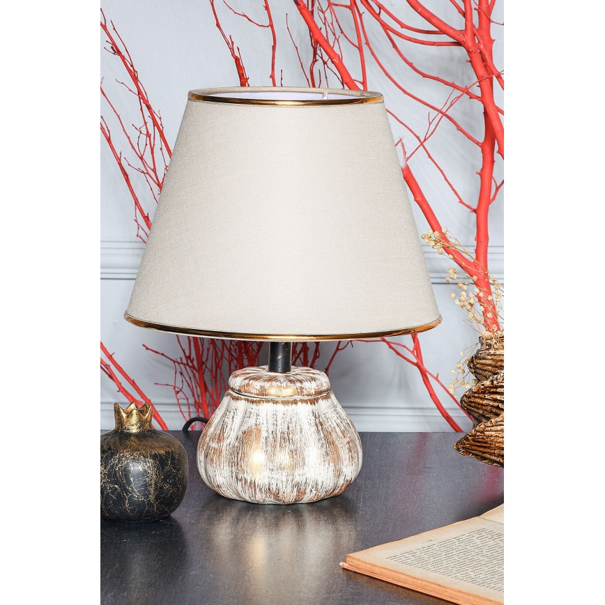 Tischleuchte RAMZES 1xE27/40W/230V creme/gold