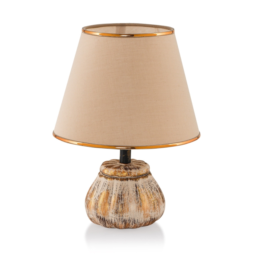 Tischleuchte RAMZES 1xE27/40W/230V creme/gold