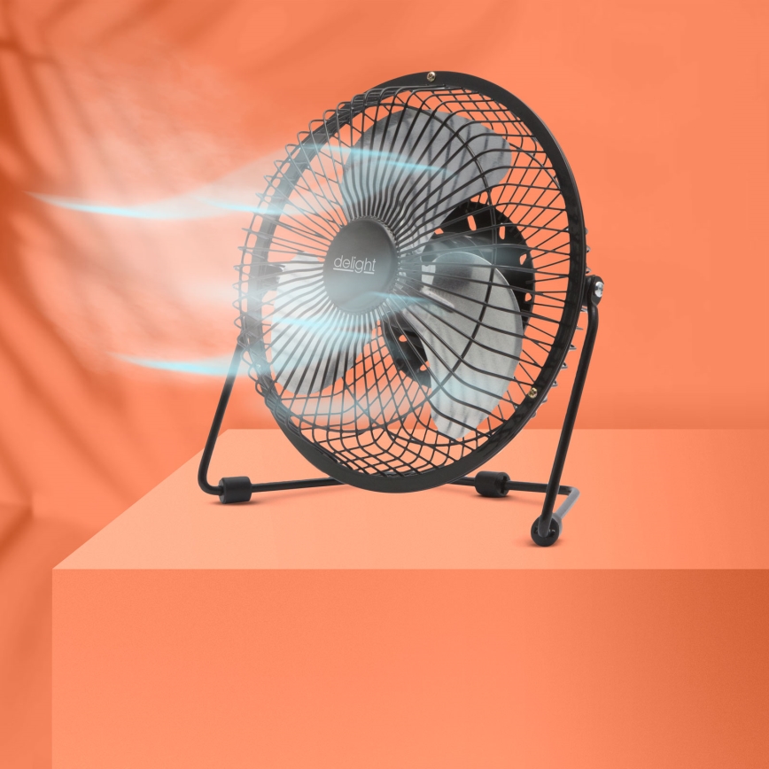 Tischventilator 1,75 W/5 V USB Ø 18 cm schwarz