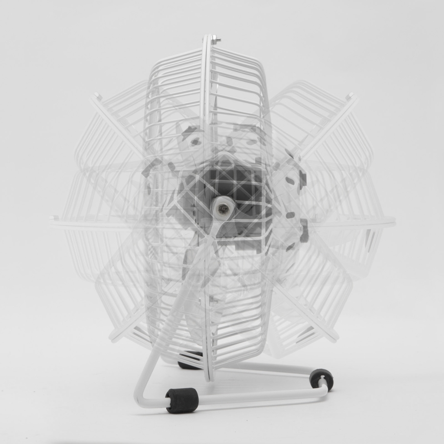 Tischventilator 1,75 W / 5 V USB, Ø 18 cm, weiß