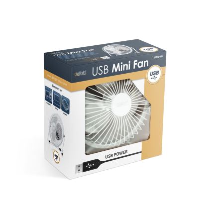 Tischventilator 1,75 W / 5 V USB, Ø 18 cm, weiß
