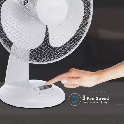 Tischventilator 40W 34cm weiß