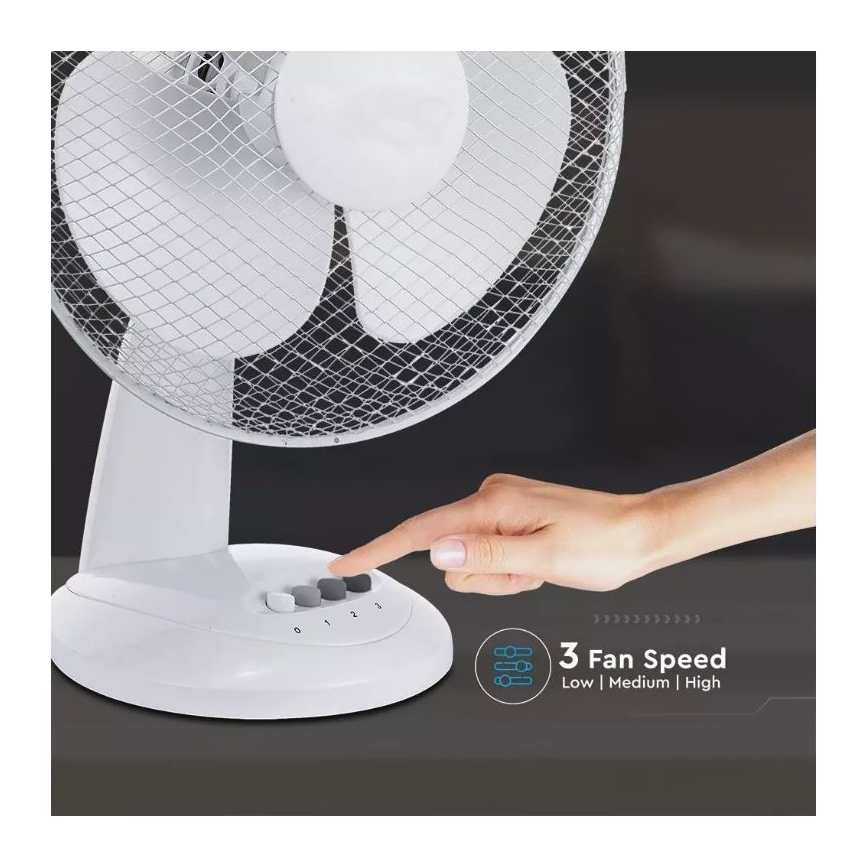 Tischventilator 40W 34cm weiß