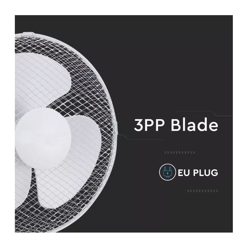 Tischventilator 40W 34cm weiß