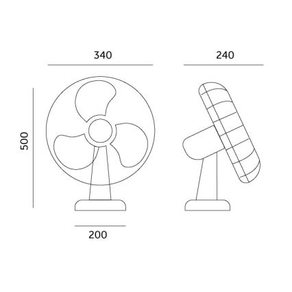 Tischventilator VIENTO, 40 W/230 V, schwarz