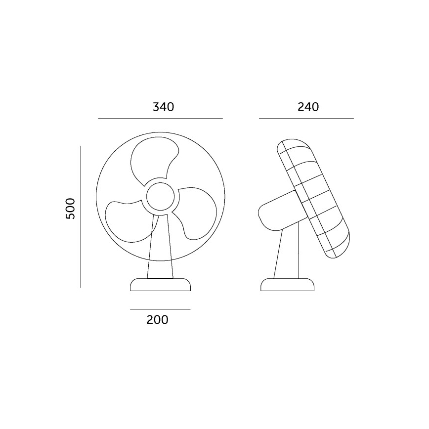 Tischventilator VIENTO, 40 W/230 V, schwarz