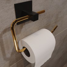 Toilettenpapierhalter aus Metall 8x16 cm schwarz/golden