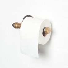 Toilettenpapierhalter BORURAF 8x22 cm schwarz/gold