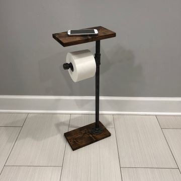 Toilettenpapierhalter mit Ablage BORU 65x30 cm Fichte