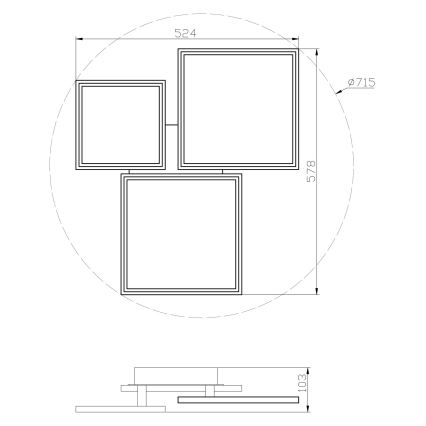 Top Light - Dimmbare LED-Aufbauleuchte MERKUR LED/50W/230V 3000-6500K weiß + Fernbedienung