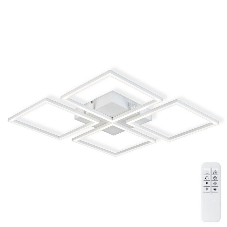 Top Light - Dimmbare LED-Aufbauleuchte RIVIERA 4xLED/16,25W/230V eckig weiß + Fernbedienung