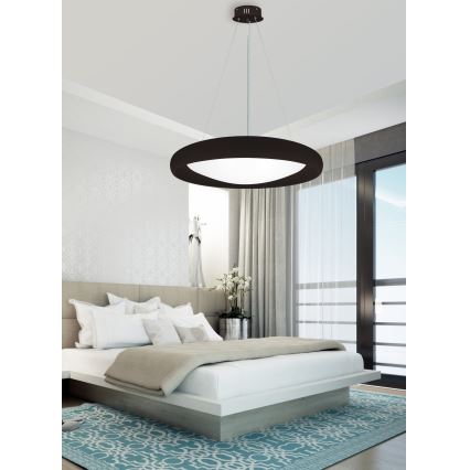 Top Light - Dimmbare LED-Hängeleuchte SALERNO LED/60W/230V 3000-6500K d 60 cm schwarz + Fernbedienung