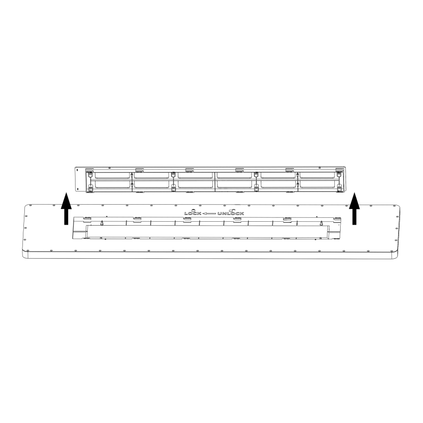 Top Light - Dimmbares LED-Aufbaupanel REVIT LED/70W/230V 3000-6500K 120x30 cm schwarz + Fernbedienung