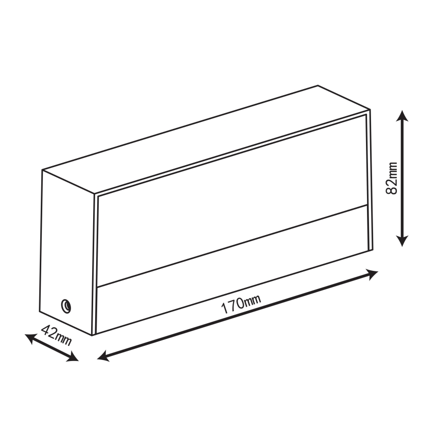 Top Light - LED Außenwandleuchte IMOLA LED/10W/230V 3000/4000/6000K IP54 17 cm schwarz