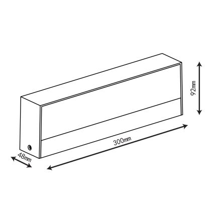 Top Light - LED-Außenwandleuchte IMOLA LED/16W/230V 3000/4000/6000K IP54 30 cm schwarz