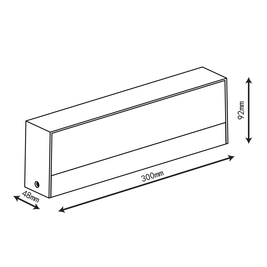 Top Light - LED-Außenwandleuchte IMOLA LED/16W/230V 3000/4000/6000K IP54 30 cm schwarz