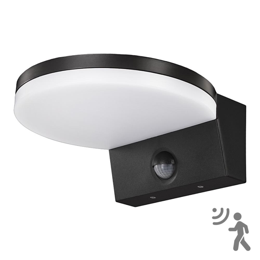 Top Light - LED-Außenwandleuchte mit Sensor NOVARA LED/15W/230V IP65 schwarz