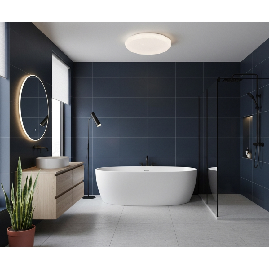 Top Light - LED-Badezimmer-Deckenleuchte SPARKLE LED/40W/230V 3000/4000/6500K IP44 Ø 39 cm weiß