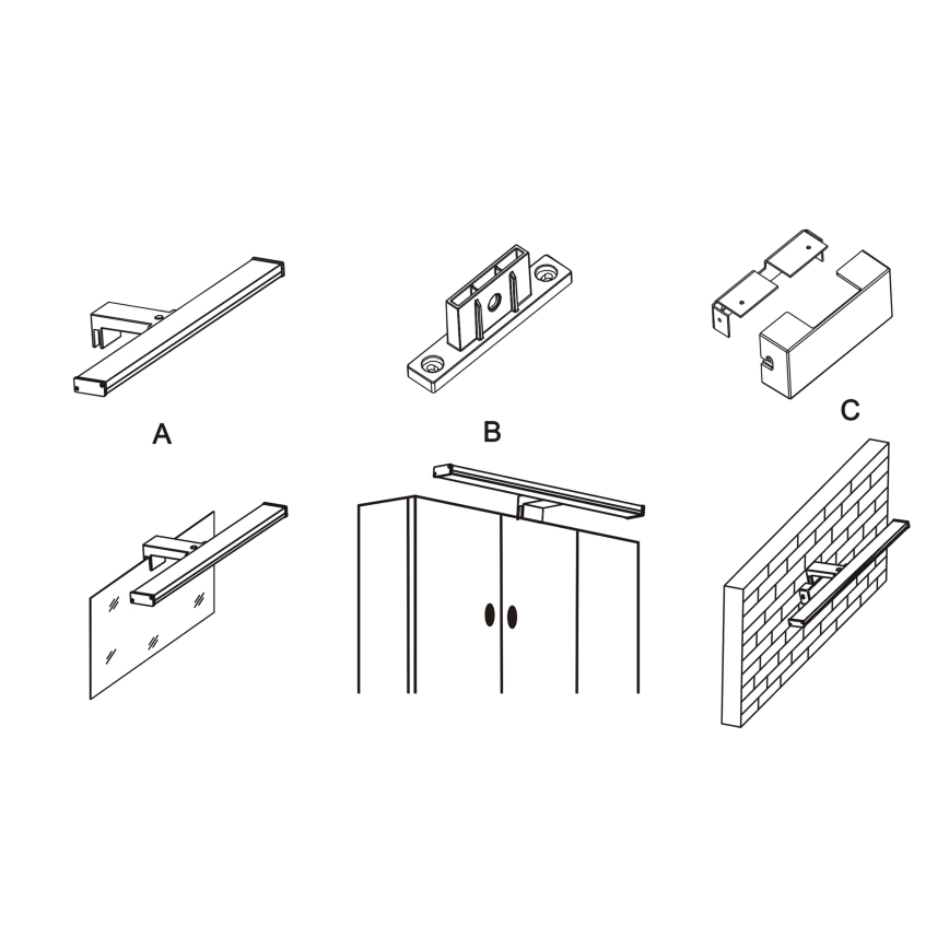 Top Light - LED-Badspiegelleuchte TEXAS LED/8W/230V 3000/4000/6500K IP44 40 cm mattchrom