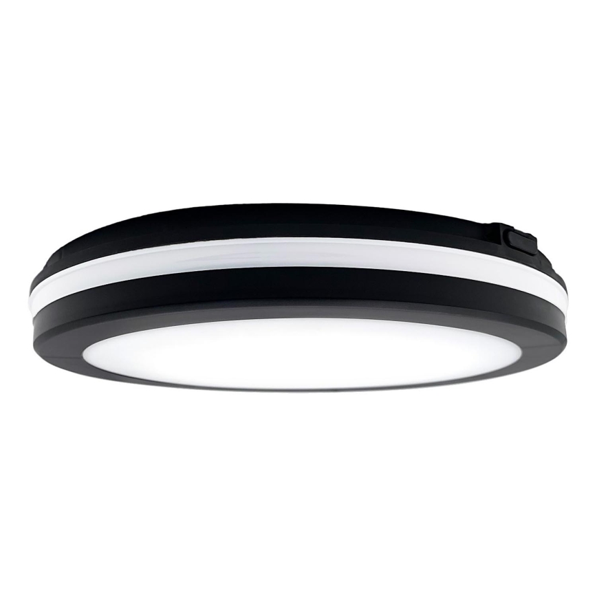 Top Light - LED-Badezimmerleuchte COMET LED/24W/230V 3000/4000/6500K IP54 d 30 cm schwarz