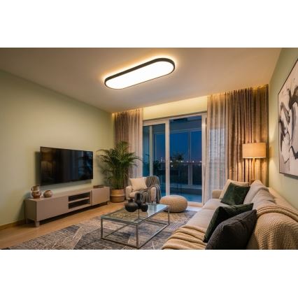 Top Light - dimmbare LED-Decken-/Pendelleuchte OVAL LED/36W/230V 3000-6500K schwarz + Fernbedienung