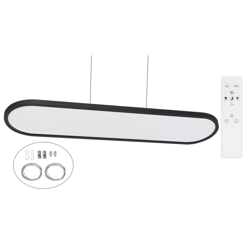 Top Light - dimmbare LED-Decken-/Pendelleuchte OVAL LED/36W/230V 3000-6500K schwarz + Fernbedienung