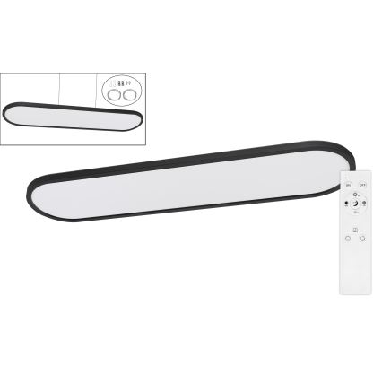 Top Light - dimmbare LED-Decken-/Pendelleuchte OVAL LED/36W/230V 3000-6500K schwarz + Fernbedienung