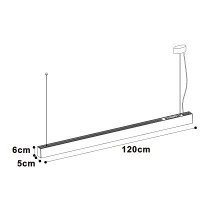 Top Light - LED Deckenaufbau- und Pendelleuchte HORIZON LED/40W/230V 3000/4000/6500K weiß