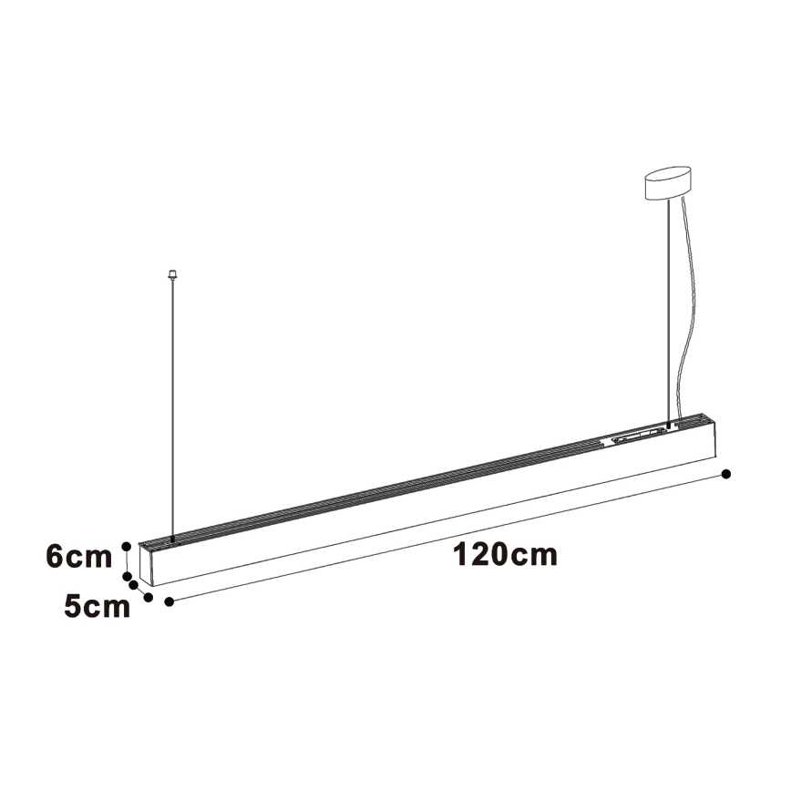 Top Light - LED Deckenaufbau- und Pendelleuchte HORIZON LED/40W/230V 3000/4000/6500K weiß