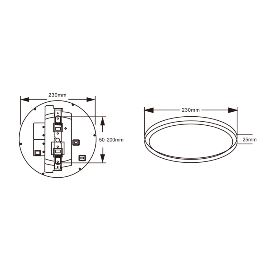 Top Light - LED-Deckenleuchte mit Bewegungsmelder REVIT LED/9/12/18W/230V 3000/4000/6500K Ø 23 cm weiß