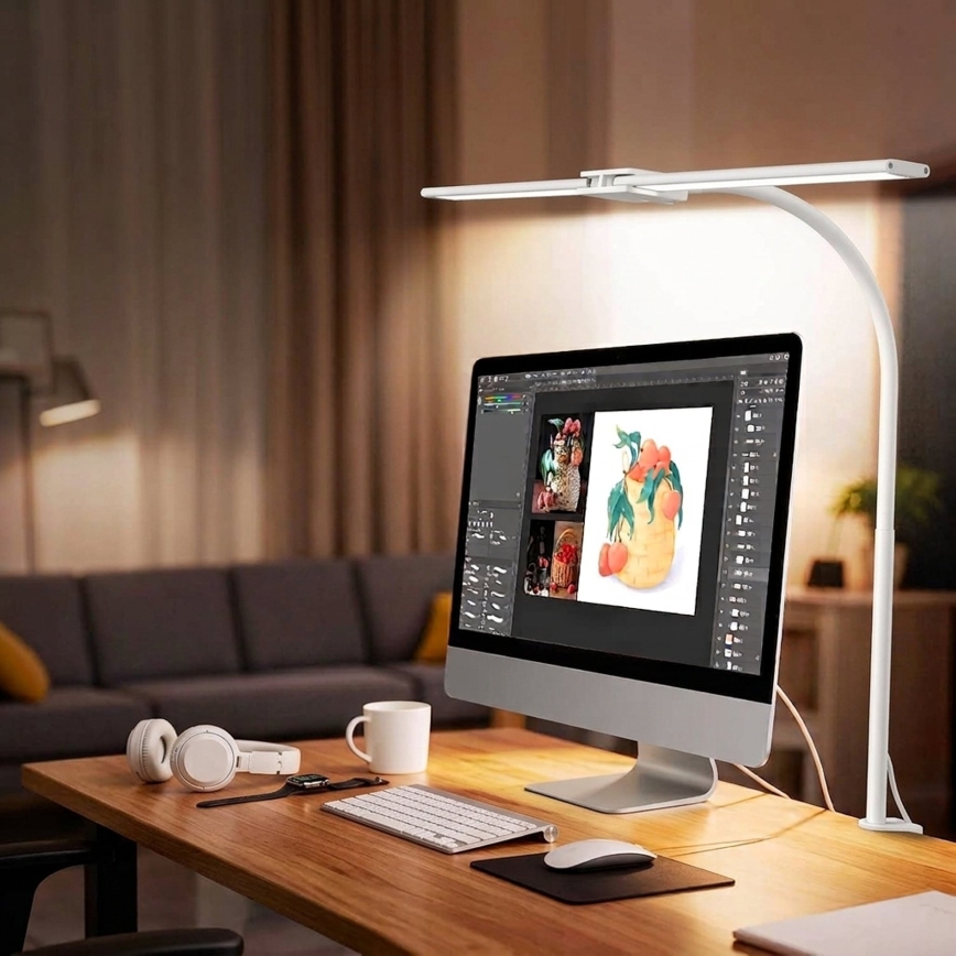 Top Light - Dimmbare LED-Tischlampe mit Klemme LYRA LED/18W/230V 3000-6500K weiß