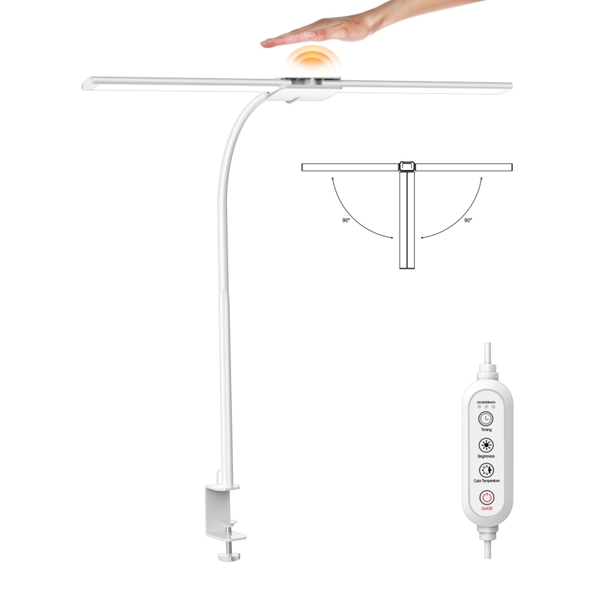Top Light - Dimmbare LED-Tischlampe mit Klemme LYRA LED/18W/230V 3000-6500K weiß