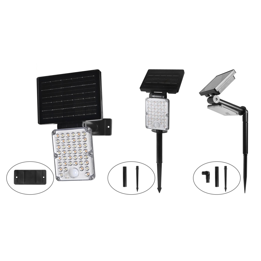 Top Light - LED-Solarleuchte mit 3-in-1-Sensor ZENITH LED/10W/3,7V 3000/4000/6500K IP54 2400 mAh