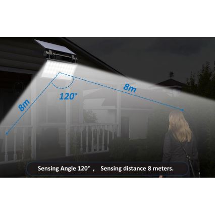 Top Light - LED-Solarwandstrahler mit Sensor HELEON PRO LED/8W/3,7V IP65 4000K 2600 mAh