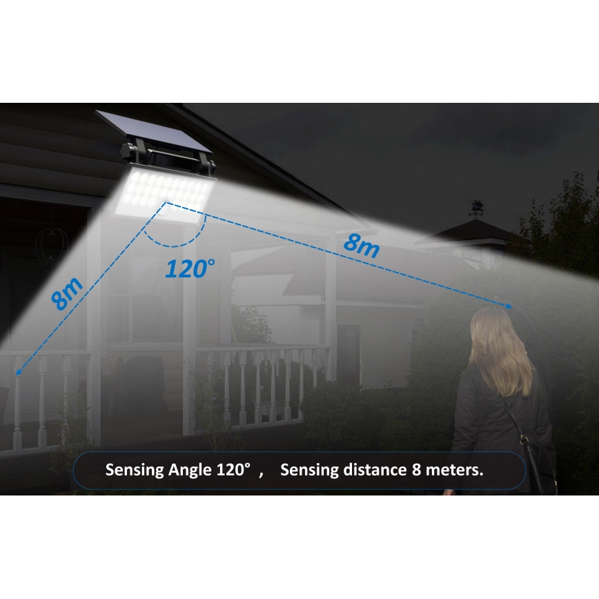 Top Light - LED-Solarwandstrahler mit Sensor HELEON PRO LED/8W/3,7V IP65 4000K 2600 mAh