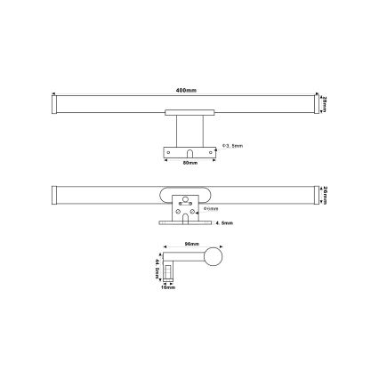 Top Light - LED-Spiegelbeleuchtung für Badezimmer OREGON LED/7W/230V 40 cm IP44