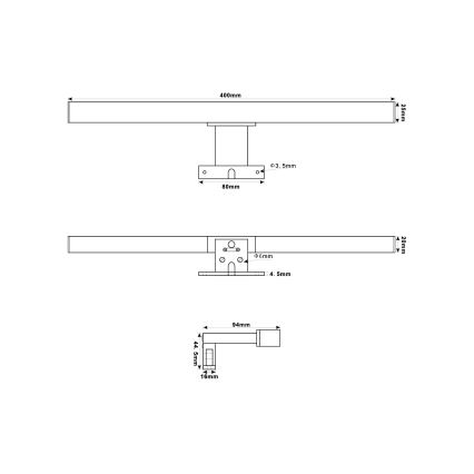 Top Light - LED-Spiegelbeleuchtung für Badezimmer OREGON LED/7W/230V 40 cm IP44