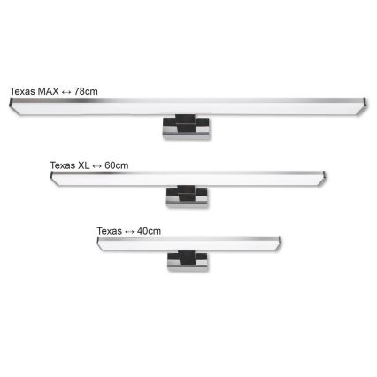 Top Light TEXAS XL - LED Badezimmer-Spiegelleuchte TEXAS LED/12W/230V IP44