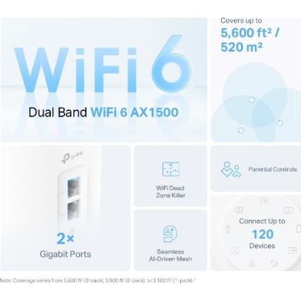TP-Link - 3er-Set Wi-Fi 6 Mesh-System für den gesamten Haushalt
