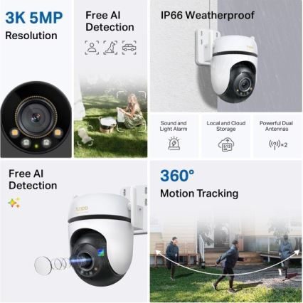 TP-Link - Außenkamera mit Sensor, Schutzart IP66, WLAN