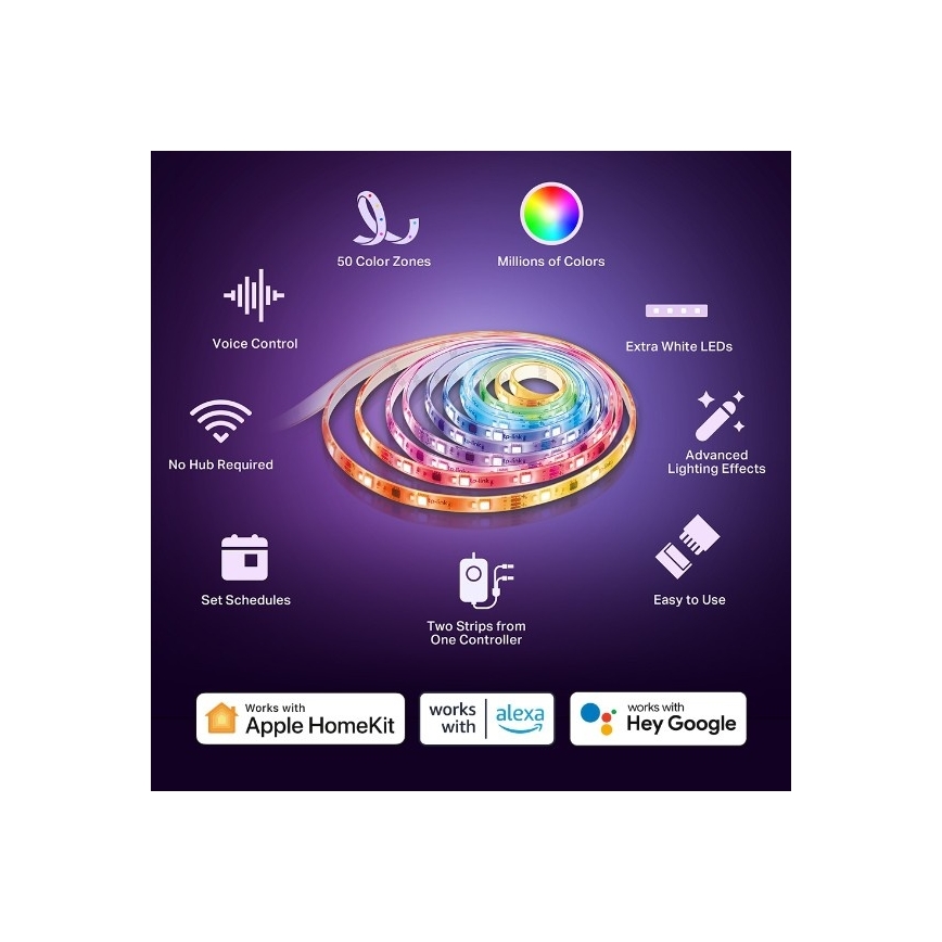 TP-Link - dimmbarer RGBW-LED-Streifen 5 m LED/24W/230V Wi-Fi