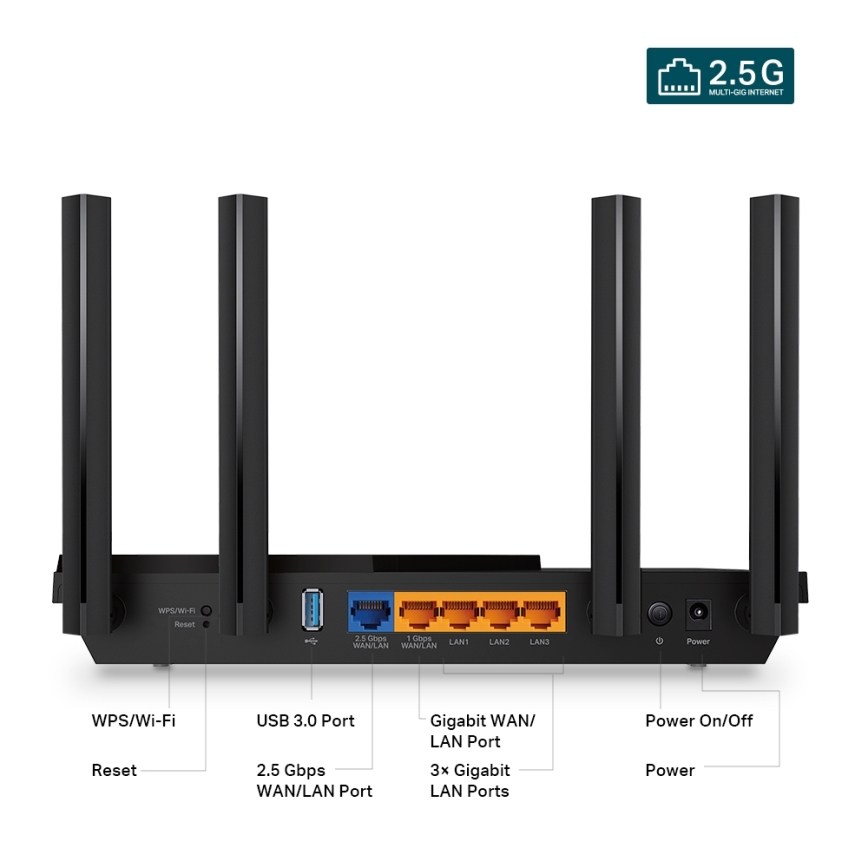 TP-Link - Dualband-Multigigabit-Wi-Fi-6-Router mit 2,5-Gbit/s-Port