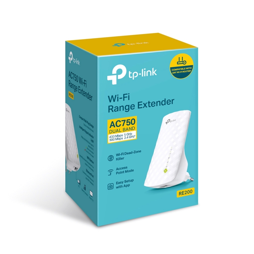 TP-Link - Dualband Wi-Fi 5 Repeater RE200