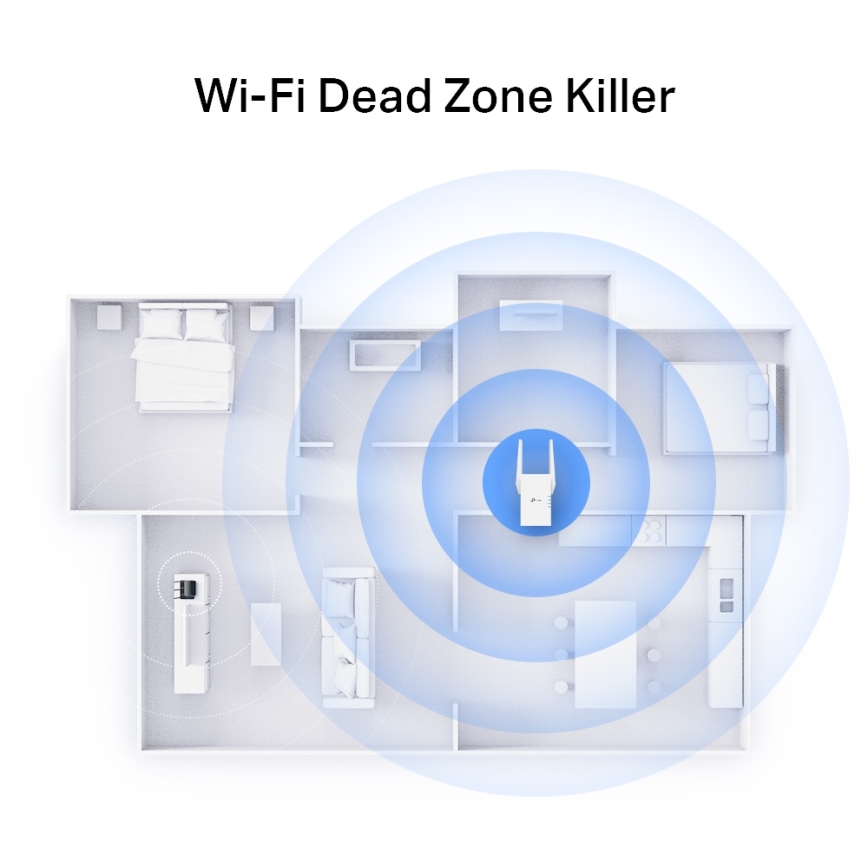 TP-Link - Dualband Wi-Fi 6 Extender RE705X