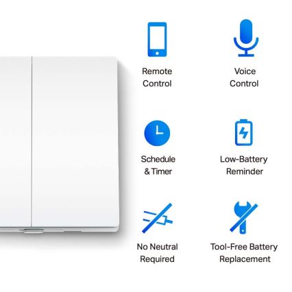 TP-Link - Intelligenter 2-Tasten-Lichtschalter 2xAAA WLAN