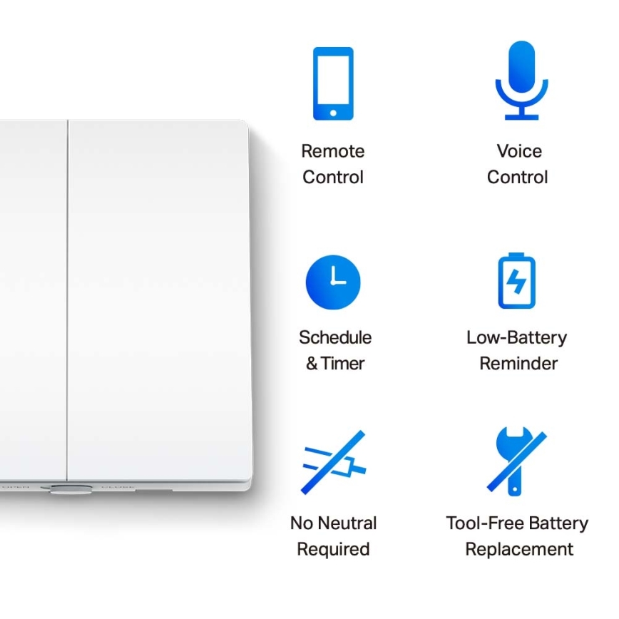 TP-Link - Intelligenter 2-Tasten-Lichtschalter 2xAAA WLAN