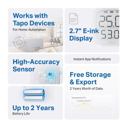 TP-Link - Intelligenter Monitor zur Messung von Temperatur und Luftfeuchtigkeit 2xAAA WLAN