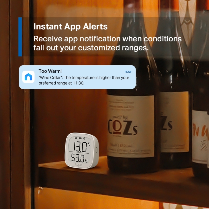 TP-Link - Intelligenter Monitor zur Messung von Temperatur und Luftfeuchtigkeit 2xAAA WLAN