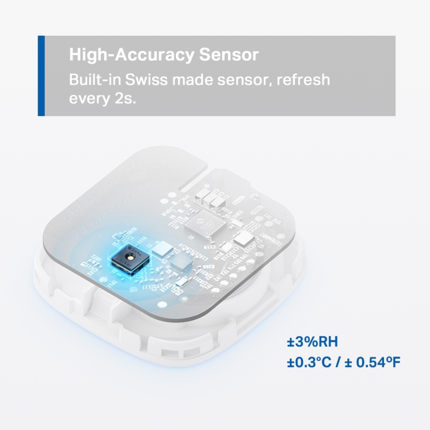 TP-Link - Intelligenter Sensor zur präzisen Messung von Temperatur und Luftfeuchtigkeit, 1×CR2450, Wi‑Fi